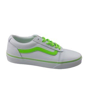Vans Old Skool White/Neon Green Leather Sneaker